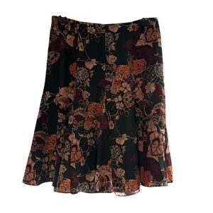 Charlotte Brody brown floral silk flowy skirt 2